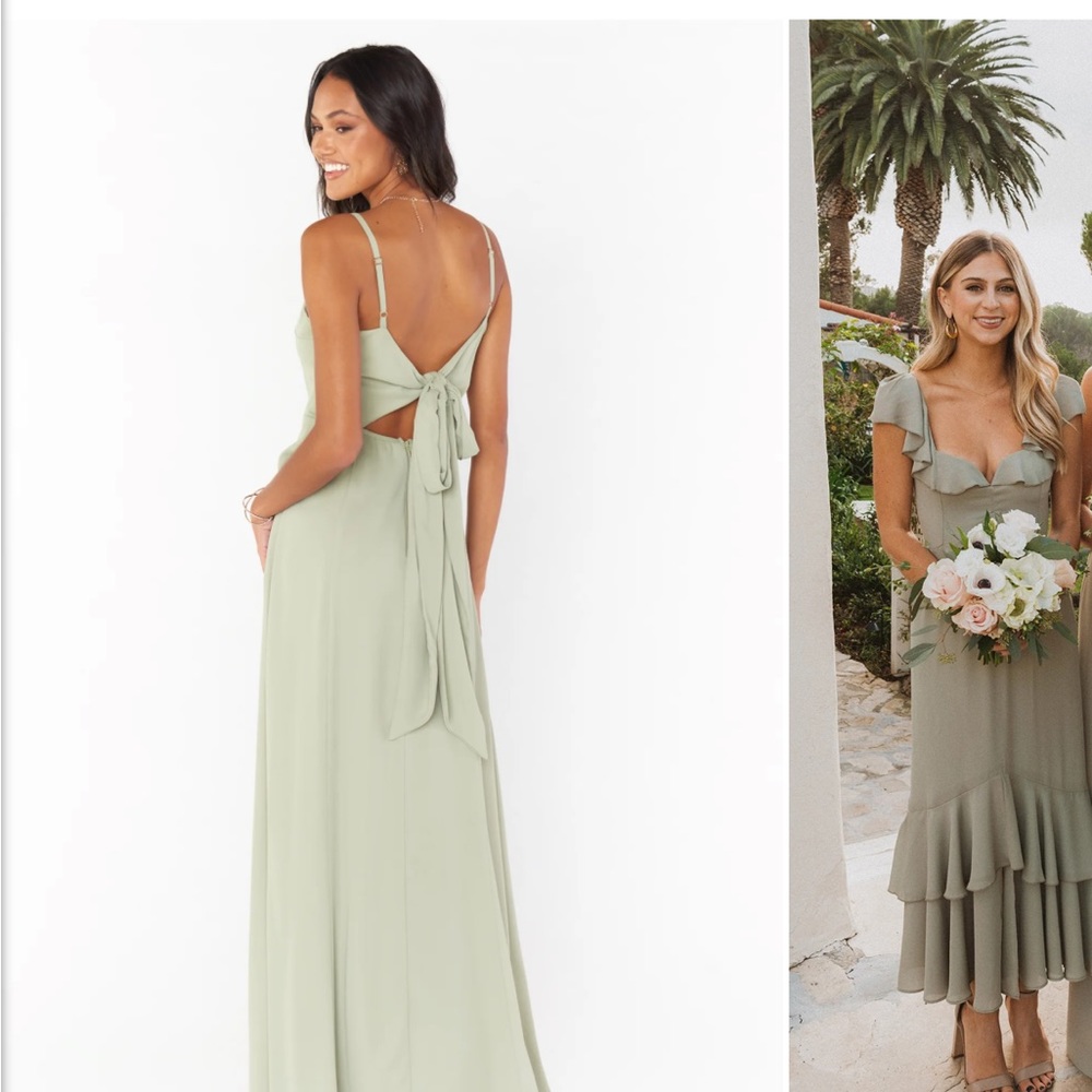 Worn once;  show me your mumu large Lauren tie maxi dress moss crisp.
